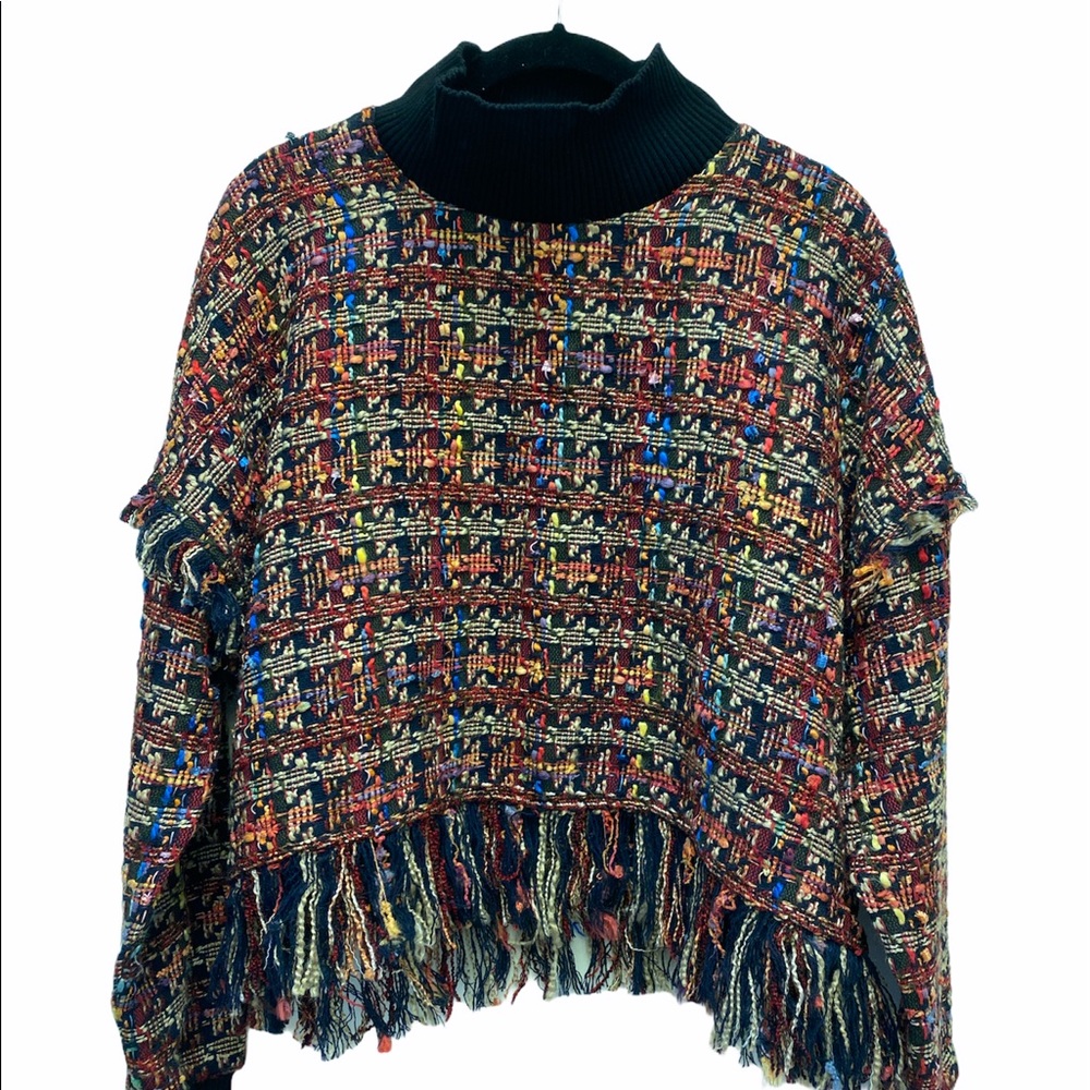 Zara Woman Sz Small Multicolored Textured Sweater